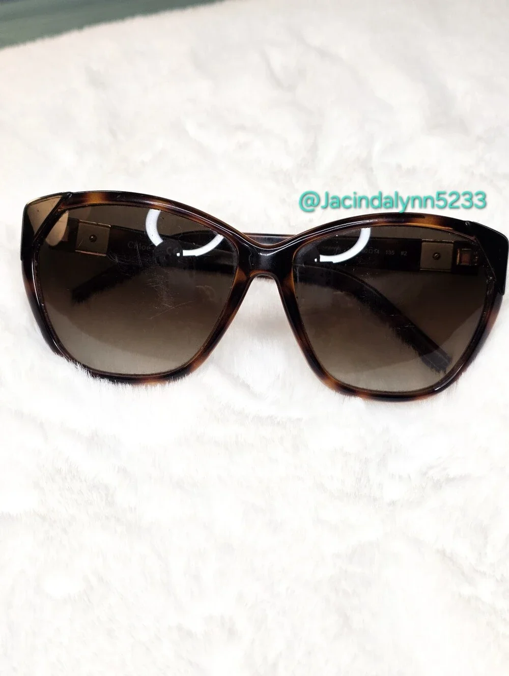 Chloe Havana Cat Eye Sunglasses Brown Tortoiseshell Frames  **SCRATCHED LENSES**